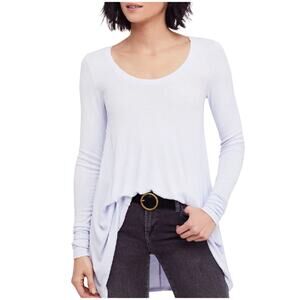 Free People Oversized Thermal Flowy January Long Sleeve Lilac Top Size M NWT